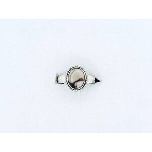 Brand New Sterling Silver 925 Peanut Wood Jasper Ring, Round Rope Twist Setting